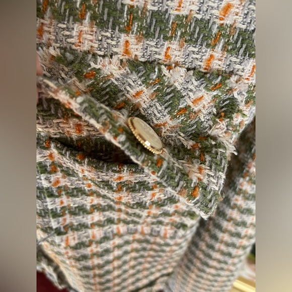 POL Tweed Jacket Blazer Lined Button Front Closure Raw edge detailing Size L - Picture 10 of 12